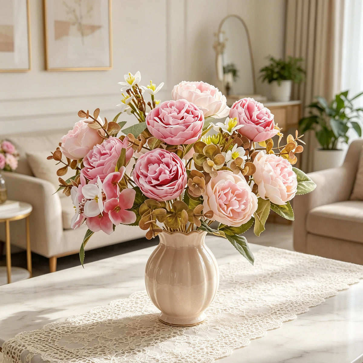 Artificial Silk Peony Flowers – Wedding & Home Décor Artificial Silk Flowers Babs