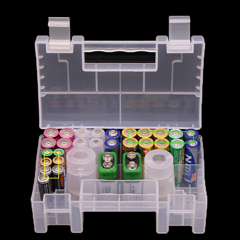 Battery Storage Case – Holds 20×AA & 14×AAA | Clear Organizer Battery Storage Case Babs
