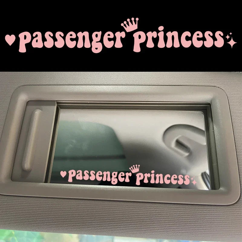 Passenger Princess Funny Car Sticker – Rearview Mirror Decal Car Decal Sticker Babs
