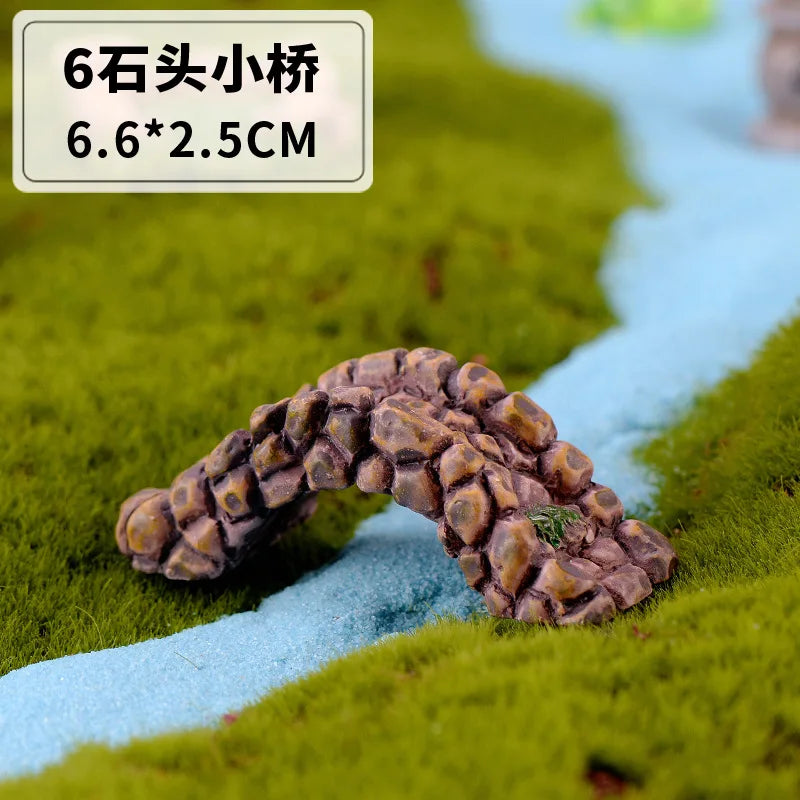 Miniature Well Statue – Handmade Resin Micro Landscape Décor Miniature Garden Statue Babs small bridge