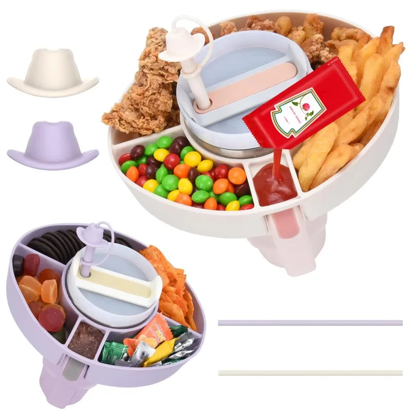 40 Oz Tumbler Silicone Snack Ring with Handle & Dipping Tray Tumbler Snack Ring Babs