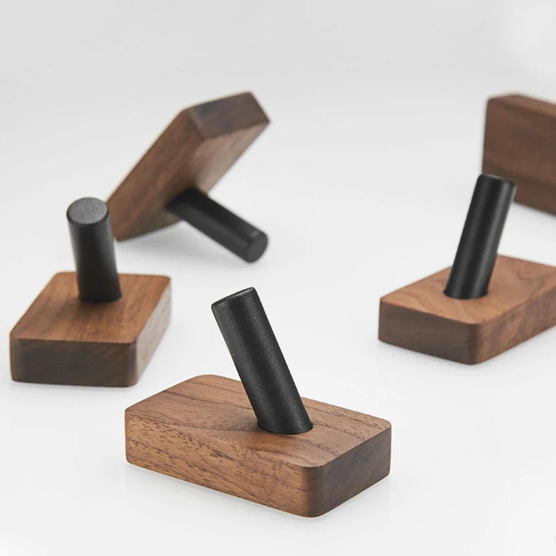 Natural Walnut Wood Wall Hook – Coat, Key & Towel Hanger Wooden Wall Hook Babs