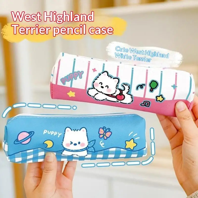 West Highland Pencil Case – Cute Portable Cartoon Stationery Organizer Pencil Case Babs