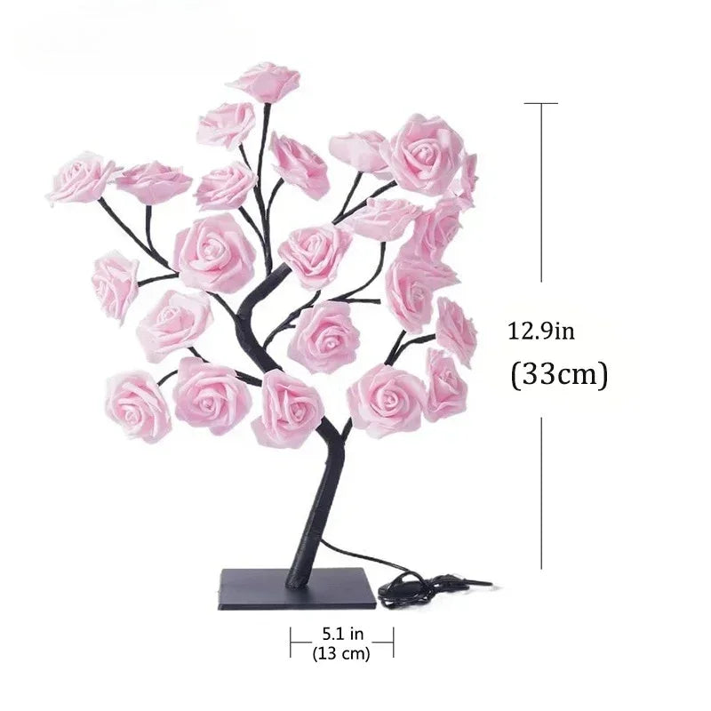 LED Rose Tree Night Light USB Table Lamp – Home & Event Decor LED Night Light Babs