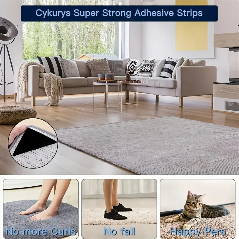 Anti-Slip Rug Grippers Washable Carpet Tape 4/8 Pcs Rug Gripper Tape Babs