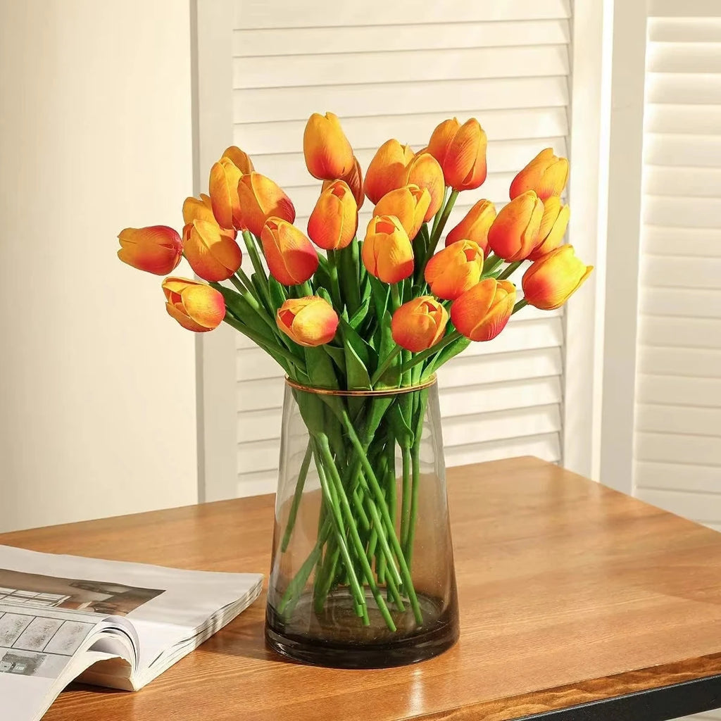 15PCS Real Touch Artificial Tulips – Wedding & Home Décor Artificial Flower Set Babs
