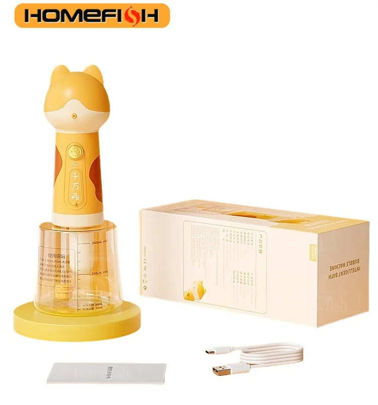 Automatic Pet Bath Foam Maker – Smart Bubble Foamer for Cats Pet Bath Foamer Babs orange