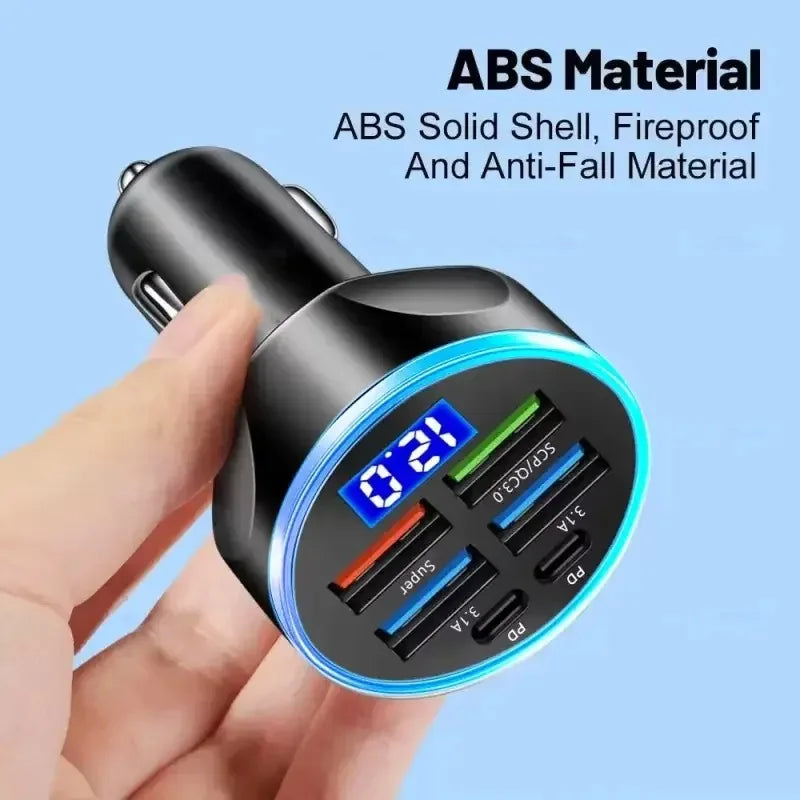 4-Port USB Car Charger PD+QC3.0 35W Fast Charging Adapter Car Charger Adapter Babs