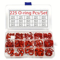 225-Piece Silicone O-Ring Set – Heat & Oil Resistant Multi-Size Silicone O-Ring Set Babs Red