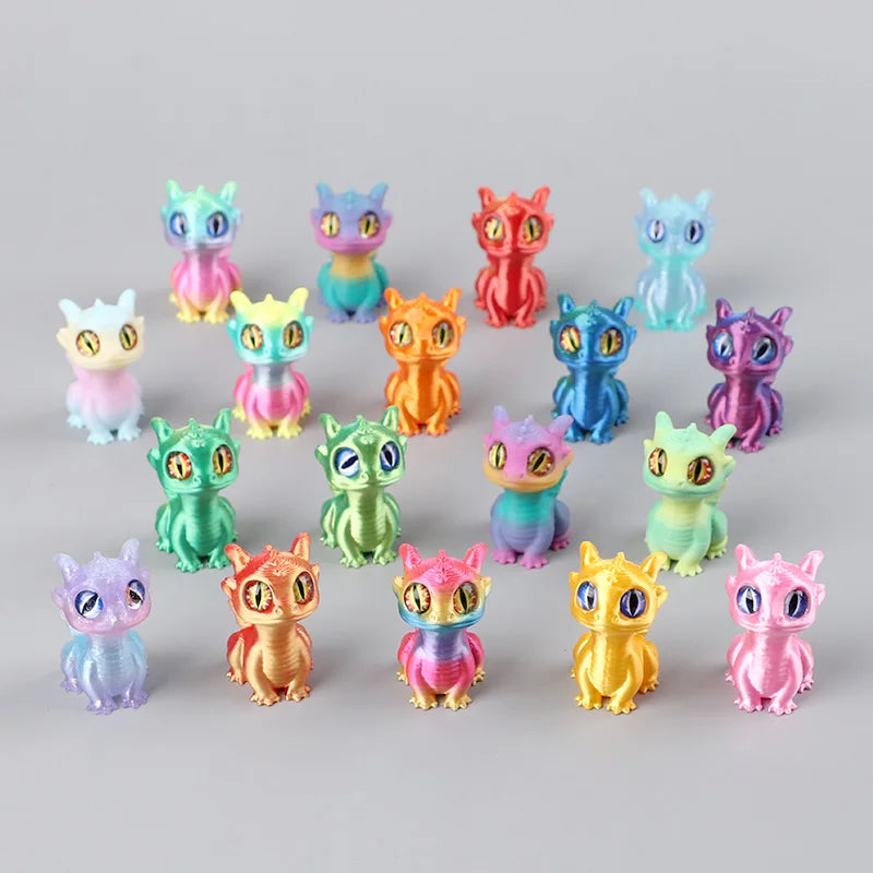 Mini Dragon Figurines 5/10/20Pcs – 3D Printed Party Favors Dragon Figurines Set Babs