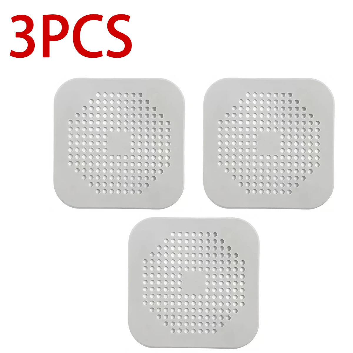 Silicone Shower Drain Hair Catcher & Sink Strainer Filter Drain Hair Strainer Babs 3pcs 1-Dark Grey