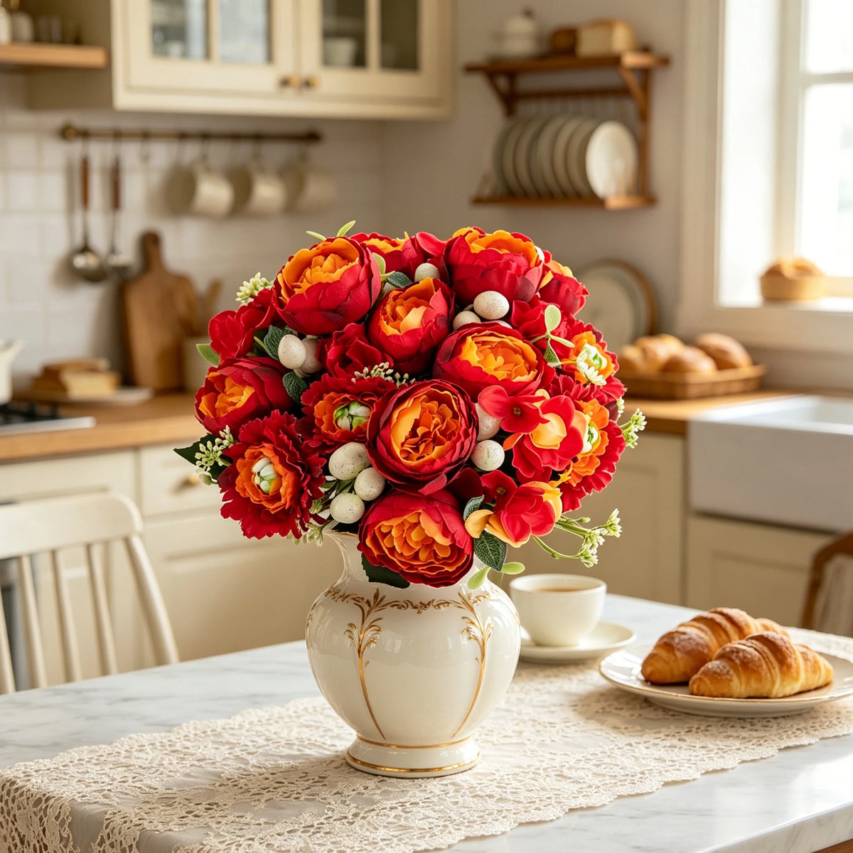 Silk Artificial Rose Bouquet – Wedding & Home Décor Flowers Artificial Flower Bouquet Babs