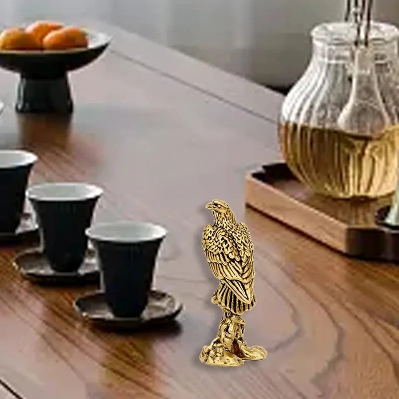 2PCS Brass Eagle Figurines – Gold Mini Animal Statues Home Decor Brass Animal Figurine Babs