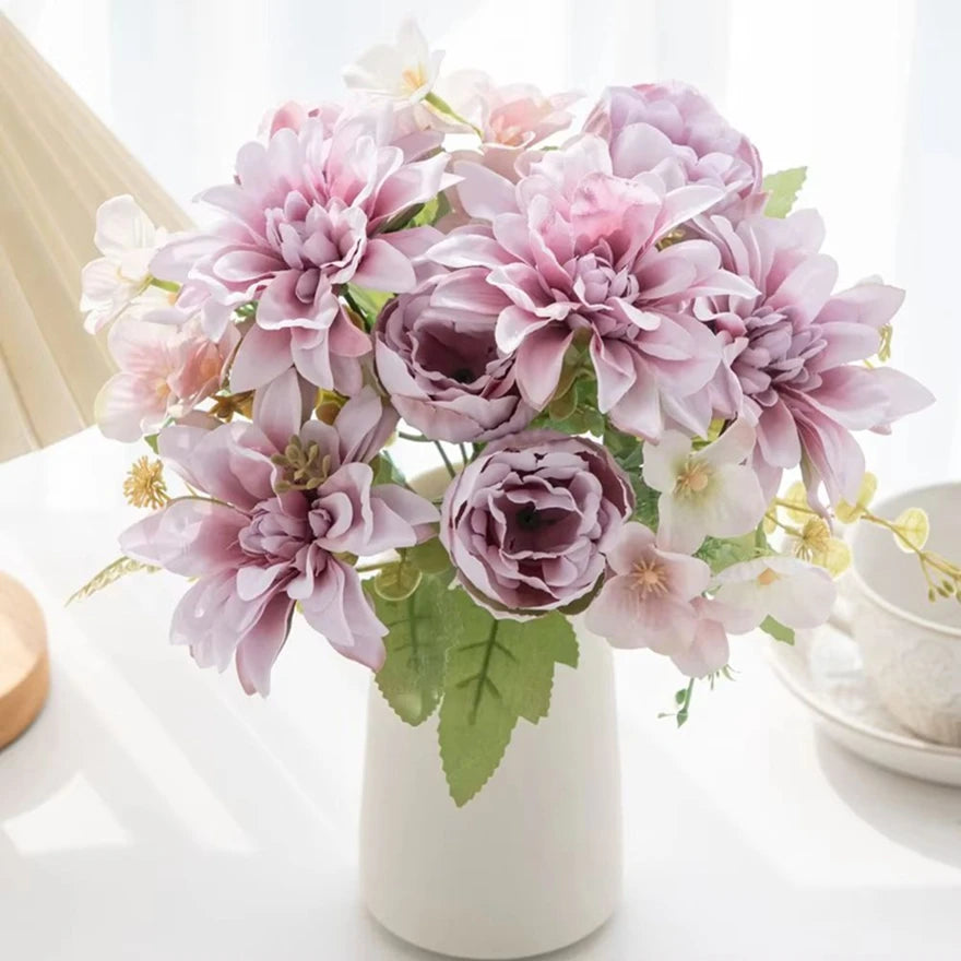 Silk Dahlia Peony Artificial Flowers – Wedding & Home Decor Artificial Silk Flowers Babs