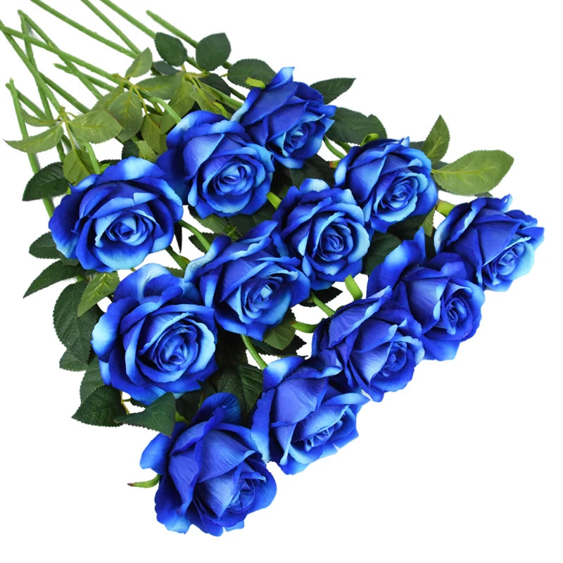 Artificial Silk Red Rose Bouquet for Wedding & Home Décor Artificial Flower Bouquet Babs L 10pcs