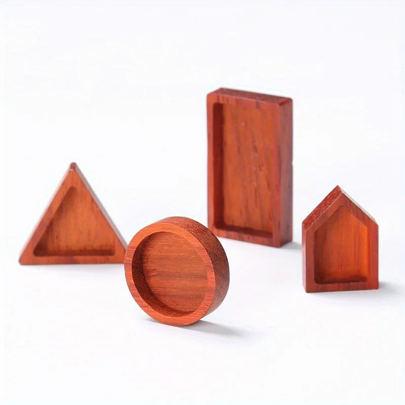 3Pcs Red Rosewood DIY Crystal Resin Jewelry Pendant Frames Jewelry Pendant Frame Babs