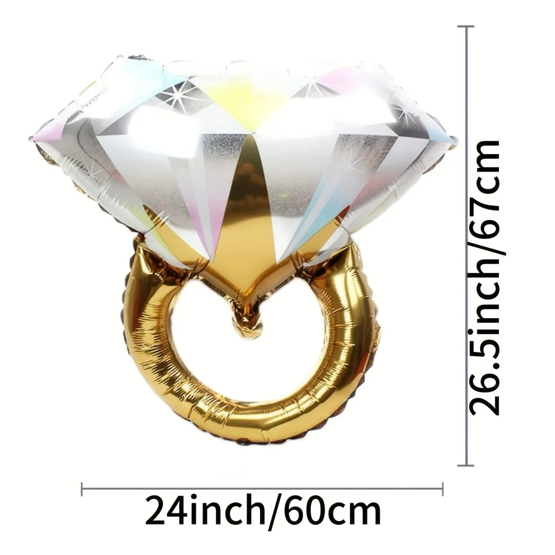 2PCS Diamond Ring Foil Balloons – Wedding & Engagement Party Party Foil Balloons Babs