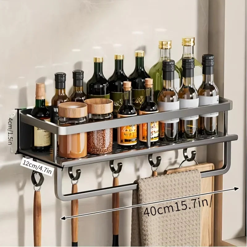 No-Drill Shower Shelf Wall Mount with Hook & Quick Drain Bathroom Wall Shelf Babs