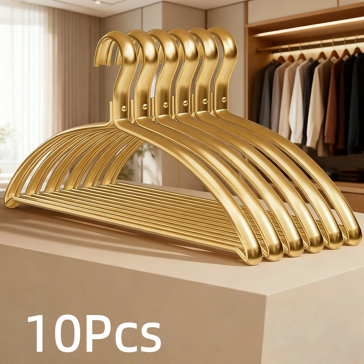 Wide Metal Clothes Hangers 10/5 Pack – No Shoulder Bump Clothes Hangers Babs 10Pcs