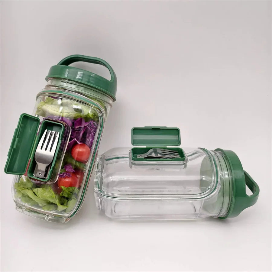 Salad Pod Leak-Proof Container with Flip Lid & Vertical Layers Salad Storage Container Babs