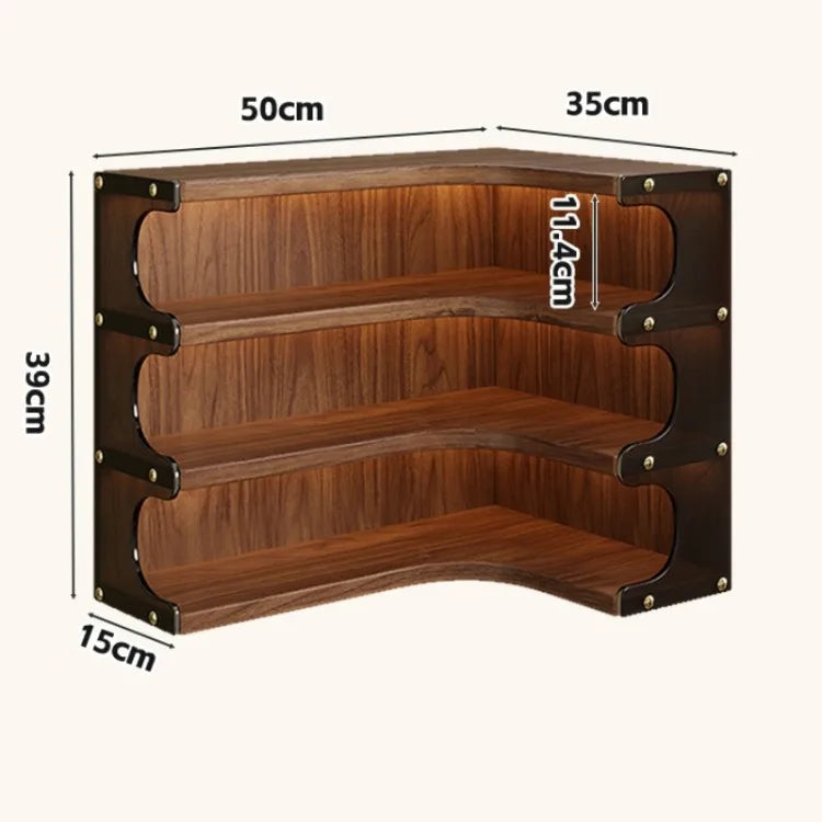 Wooden & Acrylic Desktop Cup Holder – Drinkware Organizer Cup Holder Rack Babs 3 Layer Walnut Color