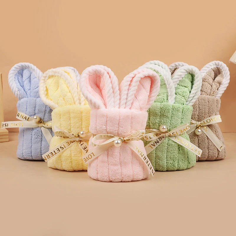 5-Pack Cute Rabbit Cotton Towels | Easter & Party Gift Favors Novelty Gift Towels Babs