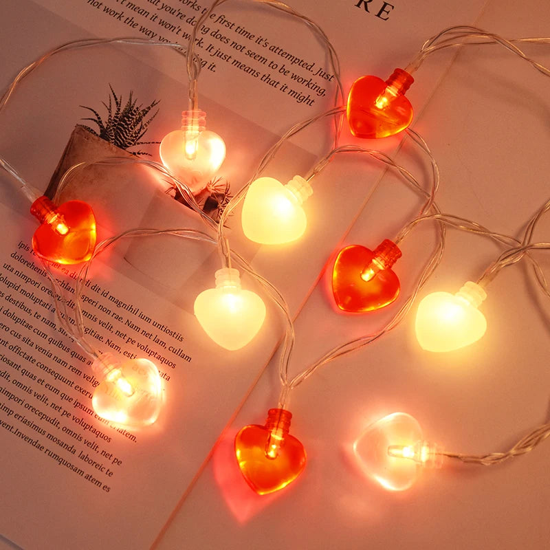 Red Heart LED Fairy String Lights 1.5M – Love Garland Décor LED String Lights Babs