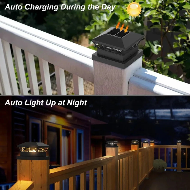 Solar Column Cap Fence Lights – Waterproof Outdoor Garden Solar Fence Light Babs