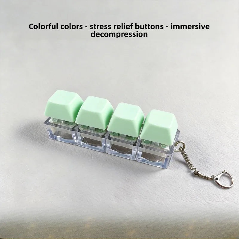 4-Key Mechanical Switch Tester Keychain – Pastel Fidget Toy Keyboard Switch Tester Babs