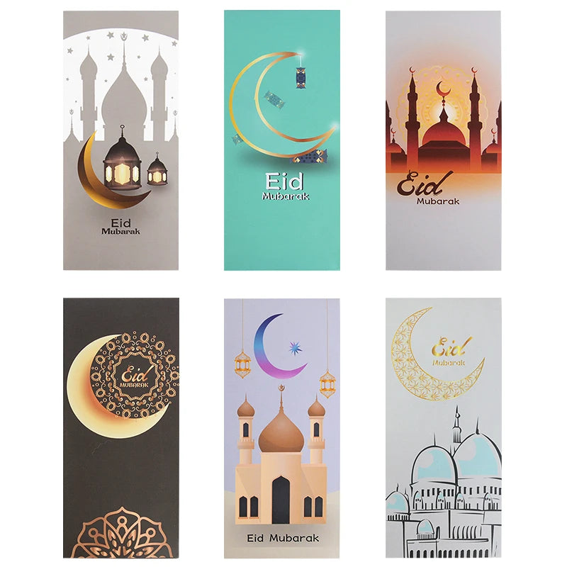 6-Piece Eid Mubarak Cash Envelopes & Money Gift Bag Set Gift Envelopes Set Babs