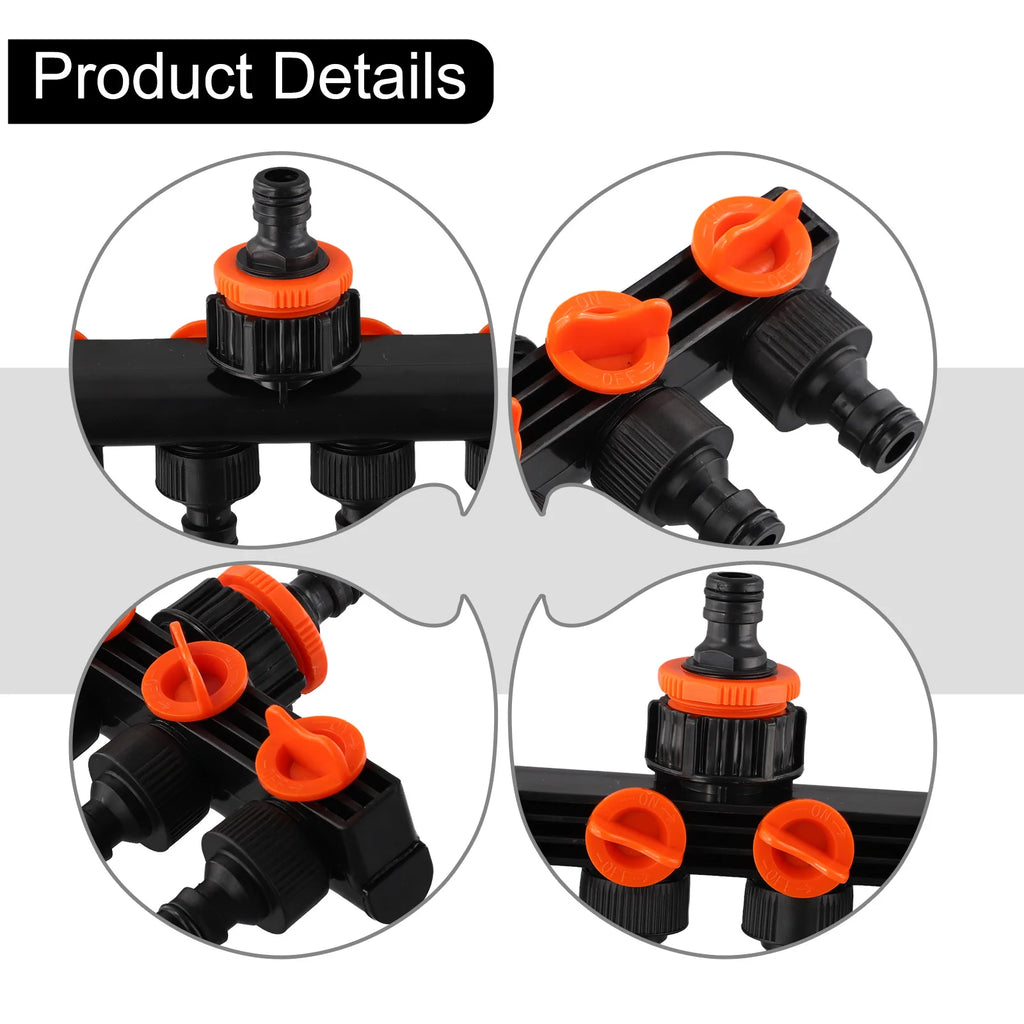 4-Way Garden Hose Splitter & Faucet Diverter with Valves Garden Hose Splitter Babs