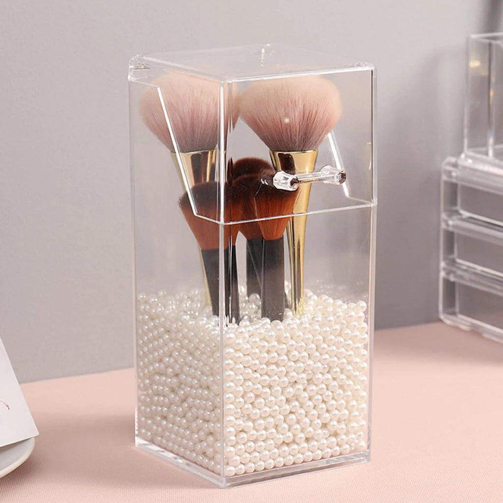 Transparent Makeup Brush Storage Box & Organizer with Lid Makeup Brush Organizer Babs