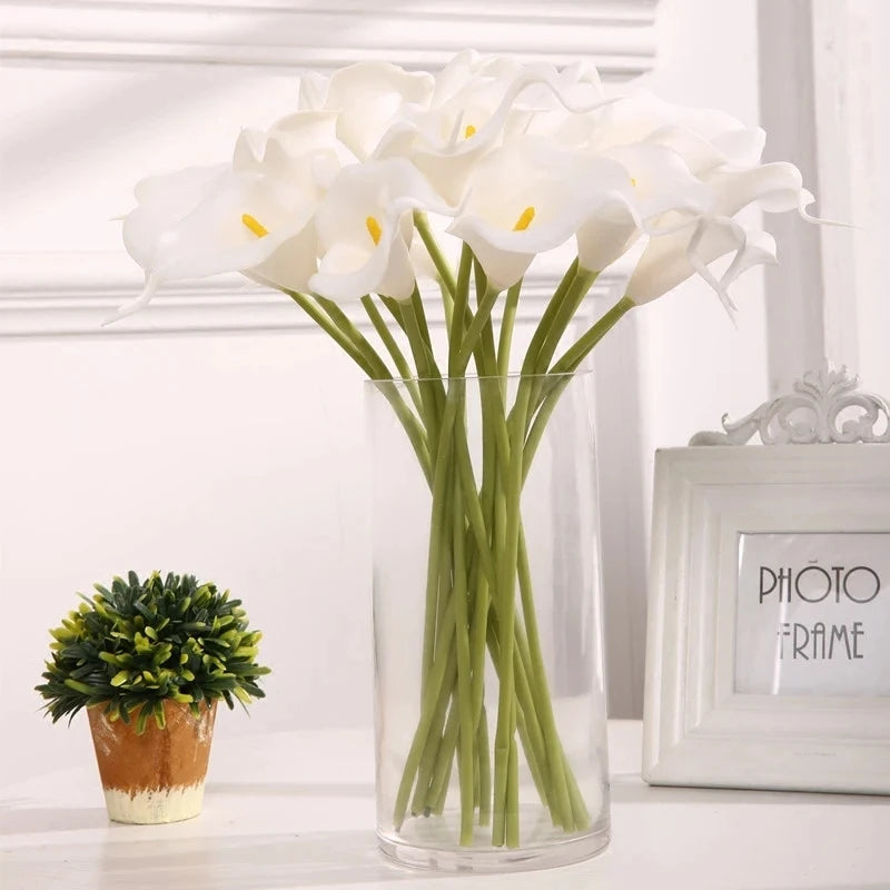 Real Touch White Calla Lily Artificial Flowers 5/10 Pcs Artificial Flowers Babs