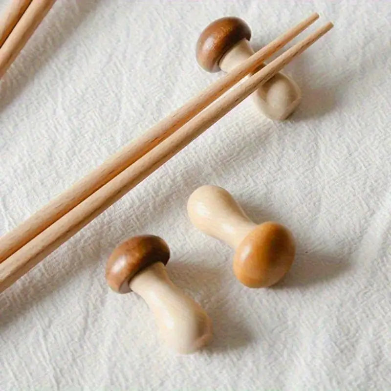 Wooden Mushroom Chopstick Holder & Utensil Rest | Table Decor Chopstick Rest Babs