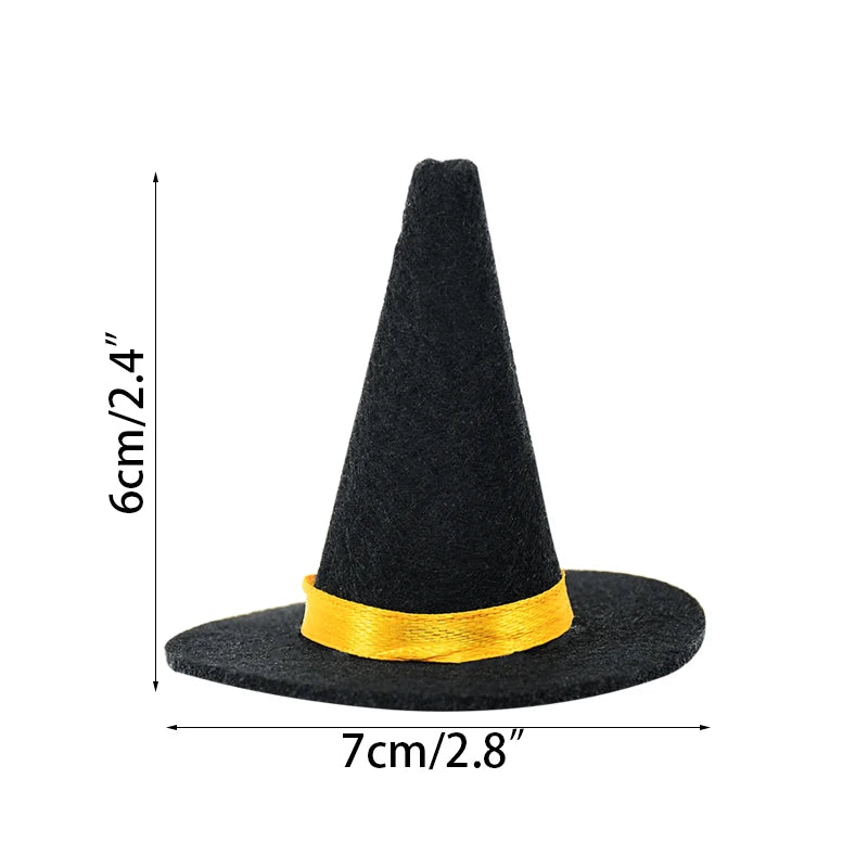 6pcs Mini Felt Witch Hats – Halloween Wine Bottle & Party Decor Halloween Party Decor Babs