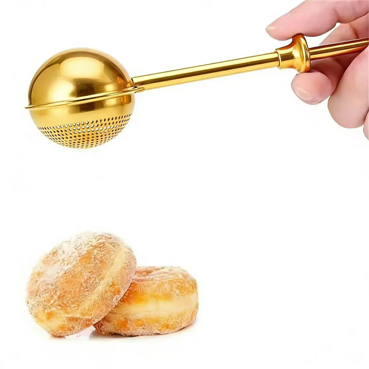Stainless Steel Press Powder Shaker Sifter | Baking Tool Baking Powder Sifter Babs Gold