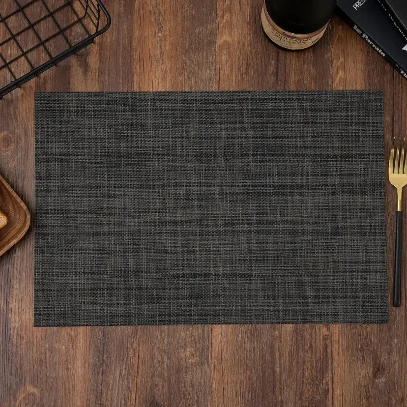 Washable PVC Woven Placemats – Durable Vinyl Dining Table Mats Vinyl Table Placemats Babs Style 3 30X45CM