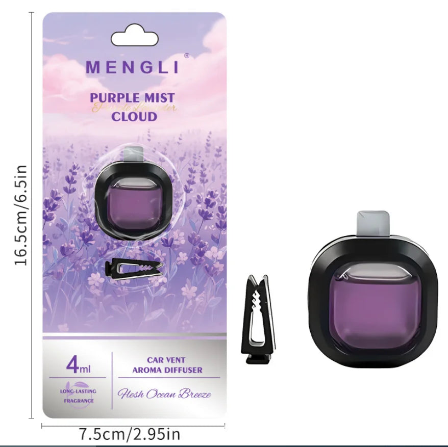 Car Vent Clip Air Freshener | Essential Oil Scent, 30 Days Car Air Freshener Babs PURPLE