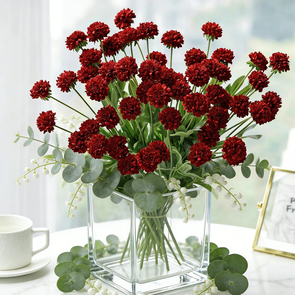Silk Ball Chrysanthemum Artificial Flowers | Wedding & Home Decor Artificial Flowers Babs