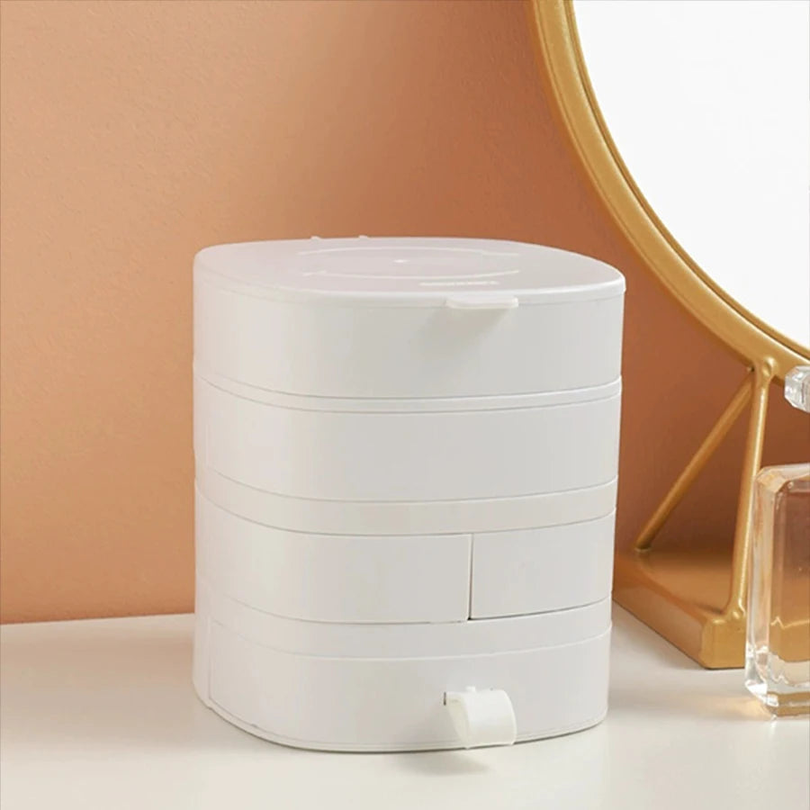 Rotating Multi-Layer Jewelry Box – Necklace & Earring Organizer Rotating Jewelry Box Babs white