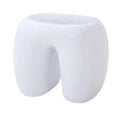 Modern Minimalist Low Accent Stool | Plastic Home Furniture Decorative Low Stool Babs White