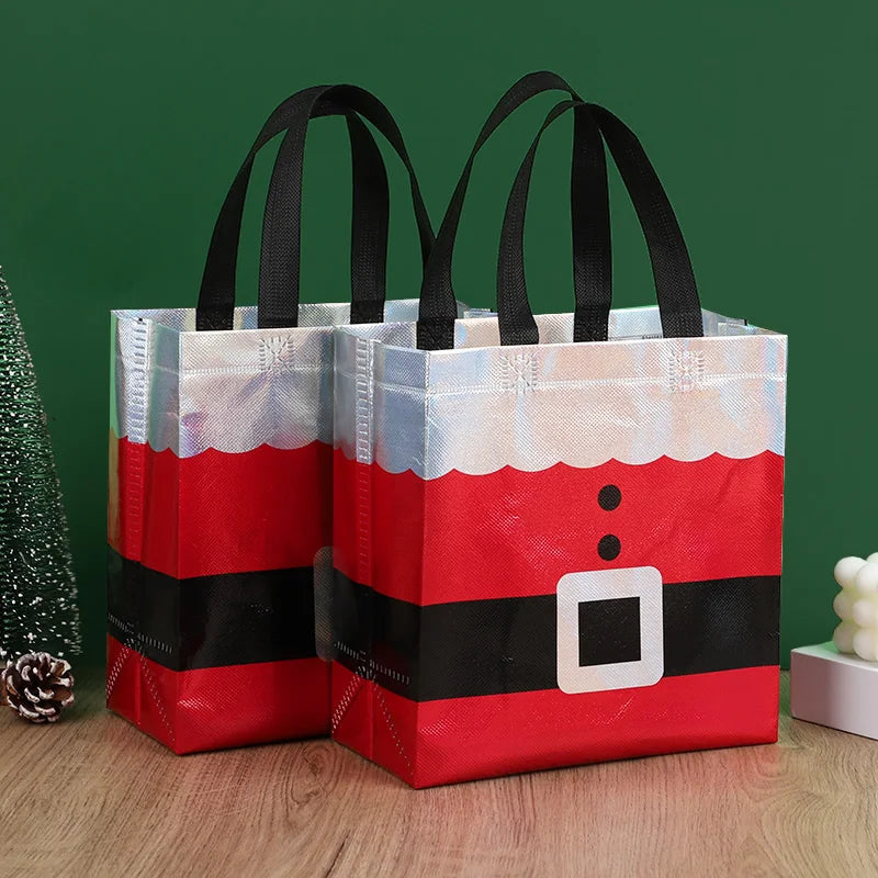 Santa Claus Non-Woven Christmas Gift Bags 5/10Pcs 2025 Christmas Gift Bags Babs
