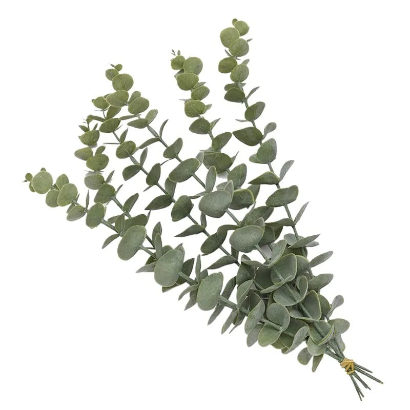 42cm Artificial Eucalyptus Leaf Stems – Set of 10 | PVC Decor Artificial Plant Stems Babs
