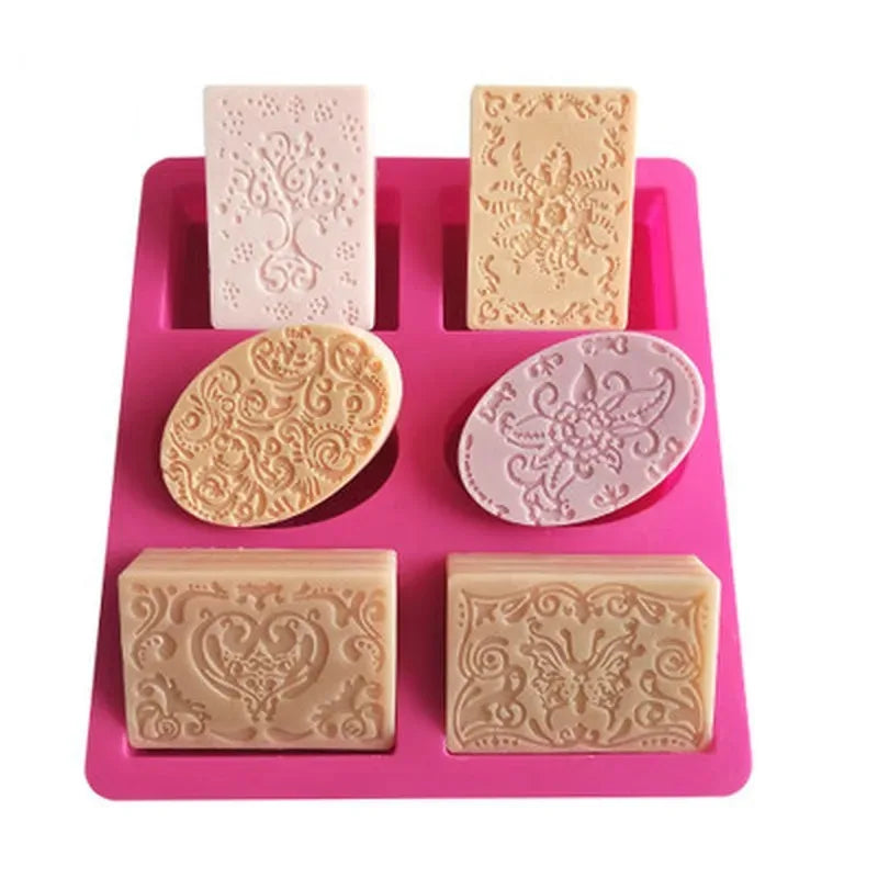 6-Hole 3D Silicone Soap Mold for Soap Making, Resin & Crafts Silicone Craft Mold Babs