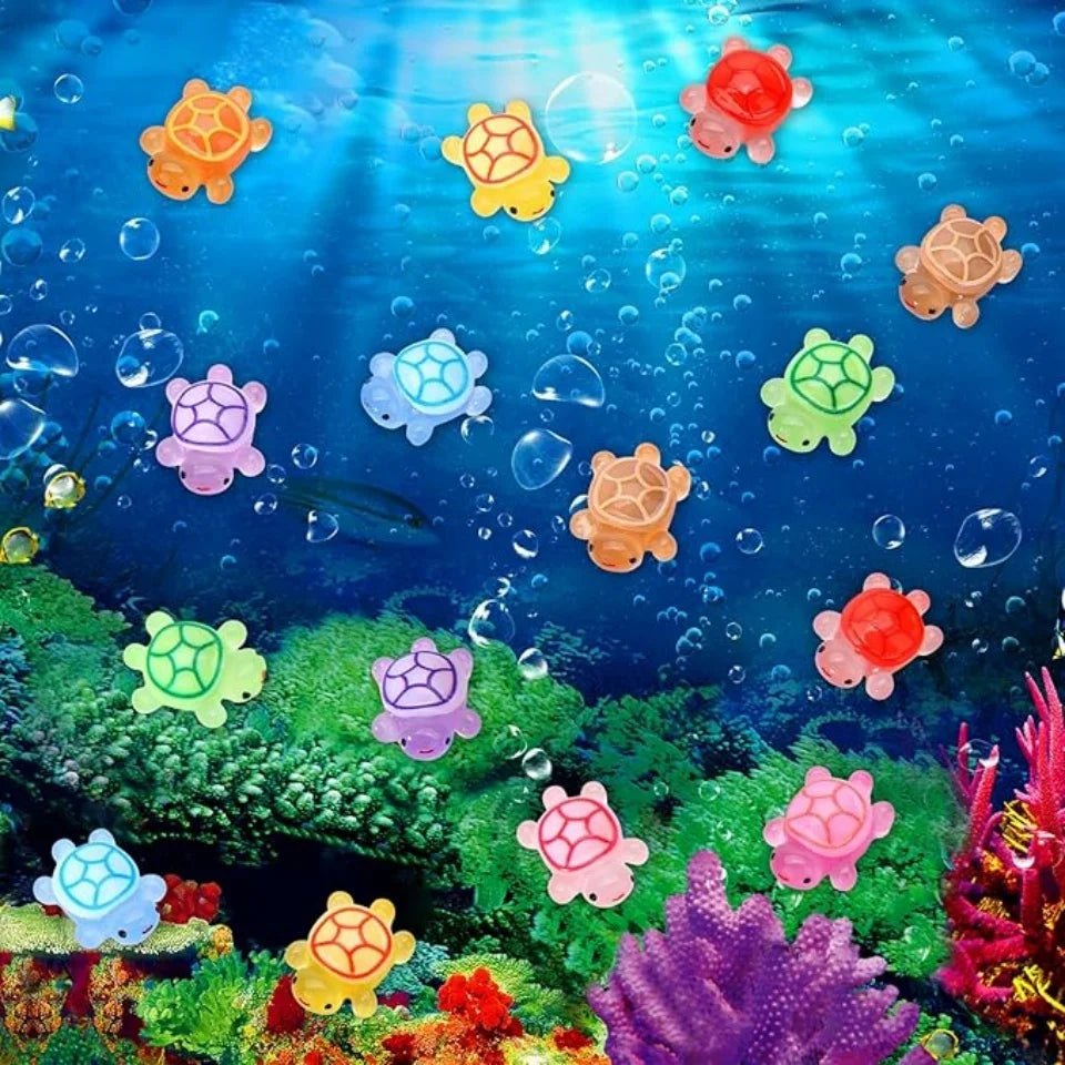 Glow in the Dark Mini Resin Sea Turtles 100/200 Pcs Miniature Figurines Babs