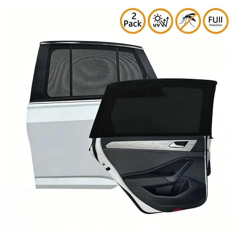 Car Window Mesh Sunshade & Mosquito Net – 2/4pcs Universal Car Window Sun Shade Babs