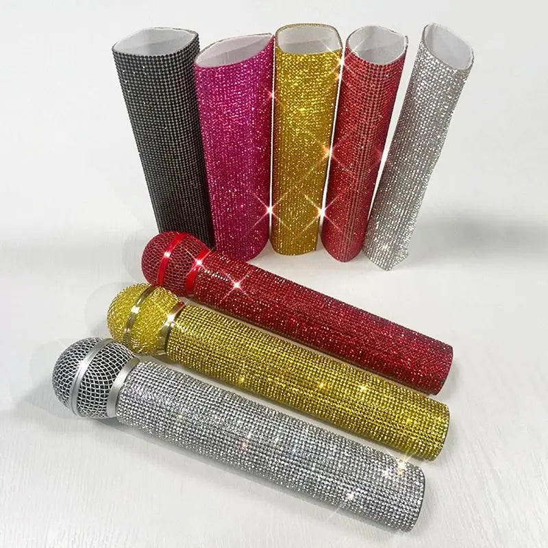 Bling Rhinestone Wireless Mic Cover – Sparkly Decorative Sleeve Mic Handle Cover Babs