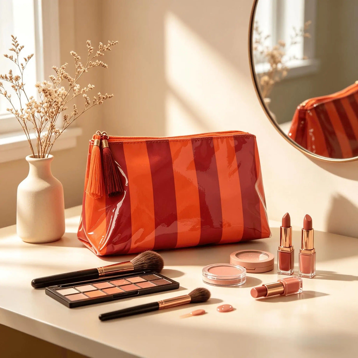 Women's Travel Makeup Bag – Padded Waterproof Cosmetic Pouch Cosmetic Organizer Bag Babs