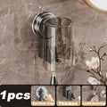 Suction Cup Toothbrush & Mouthwash Holder – No-Drill Wall Mount Bathroom Storage Rack Babs Gray