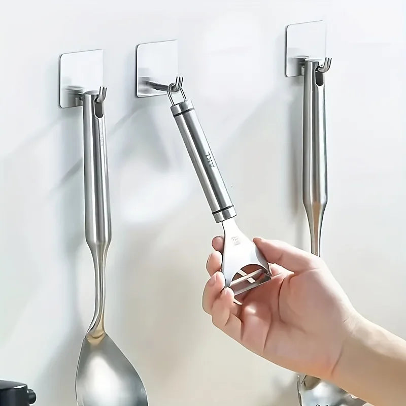 Heavy-Duty Stainless Steel Adhesive Hooks – No Drilling (2/5 Pack) Adhesive Wall Hooks Babs